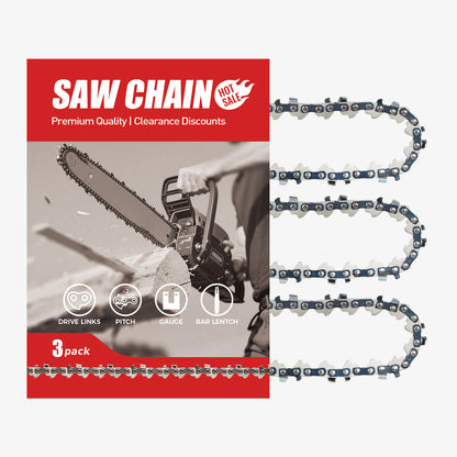 Chainsaw Chain Clearance |  .325" Pitch .063" Gauge  56 DL /74 DL (Fits 13"/ 18" Guide Bar) (3 Pack)