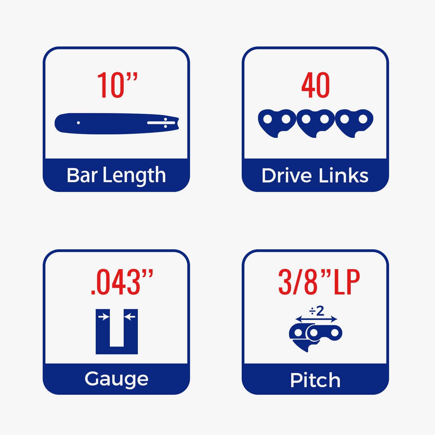 Chainsaw Chain Clearance | 3/8" LP Pitch .043" Gauge  From 33-60 Drive Links (Fit For 8"- 18" Guide Bar) (3 Pack)