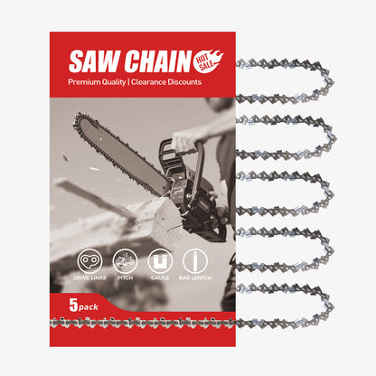Chainsaw Chain Clearance | .325" Pitch .050" Gauge  From 62-78 Drive Links (Fit For 16"- 20" Guide Bar) (5 Pack)