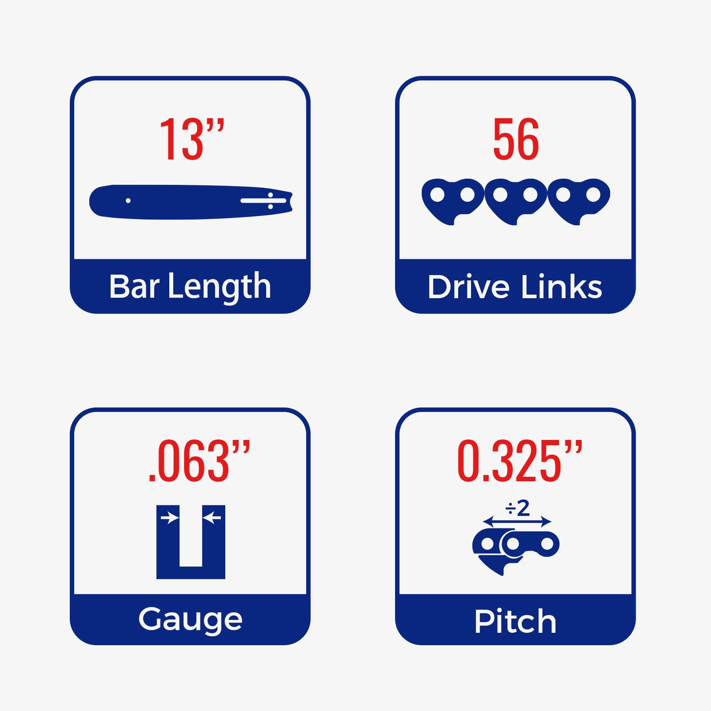 Chainsaw Chain Clearance | .325"Pitch .063" Gauge  56 DL /74 DL (Fits 13" /18" Guide Bar) (5 Pack)