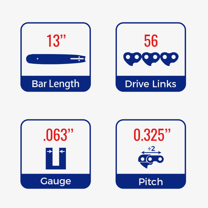Chainsaw Chain Clearance |  .325" Pitch .063" Gauge  56 DL /74 DL (Fits 13"/ 18" Guide Bar) (3 Pack)