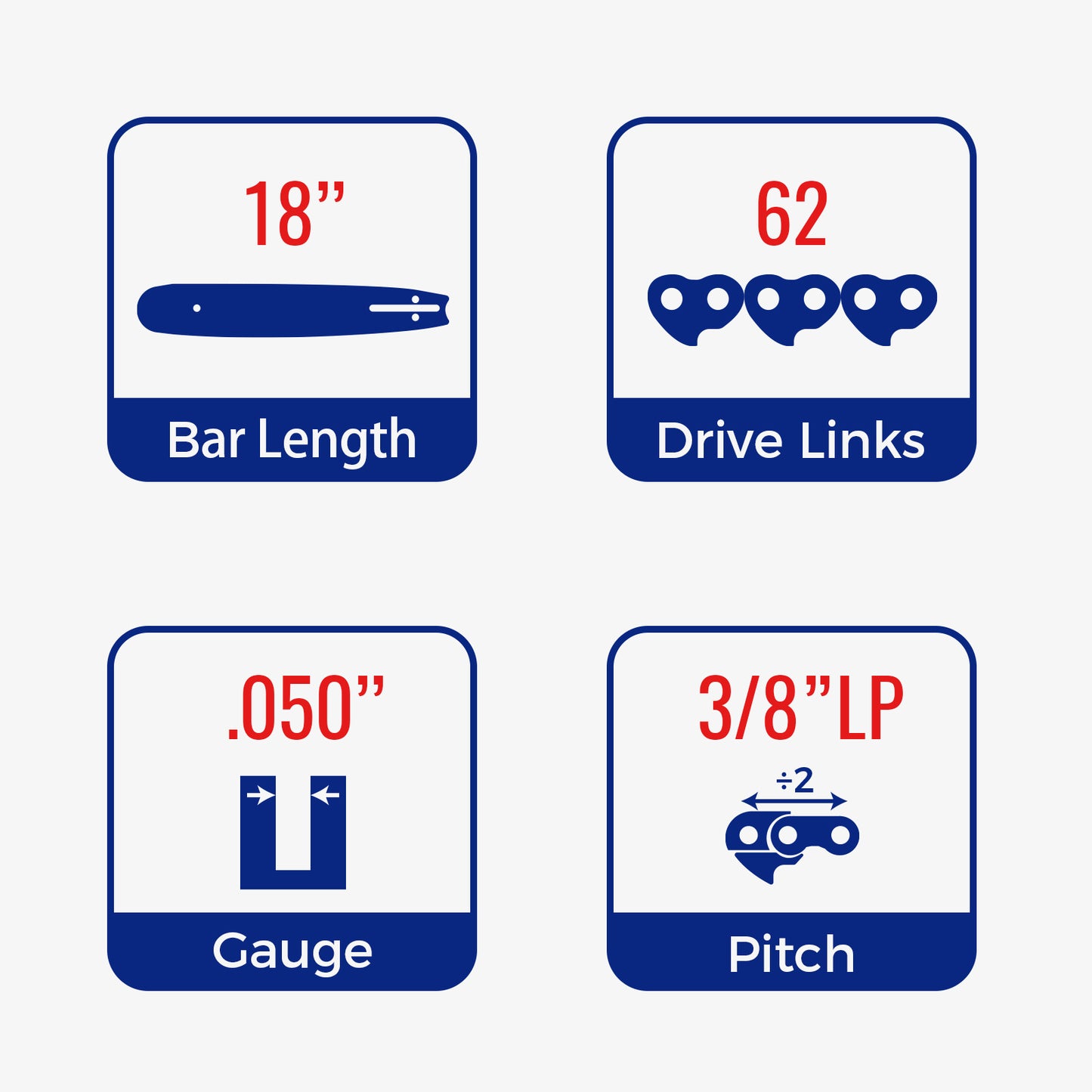 Chainsaw Chain Clearance | 3/8" LP Pitch .050" Gauge  From 45-84 Drive Links (Fit For 12"- 20" Guide Bar) (3 Pack)