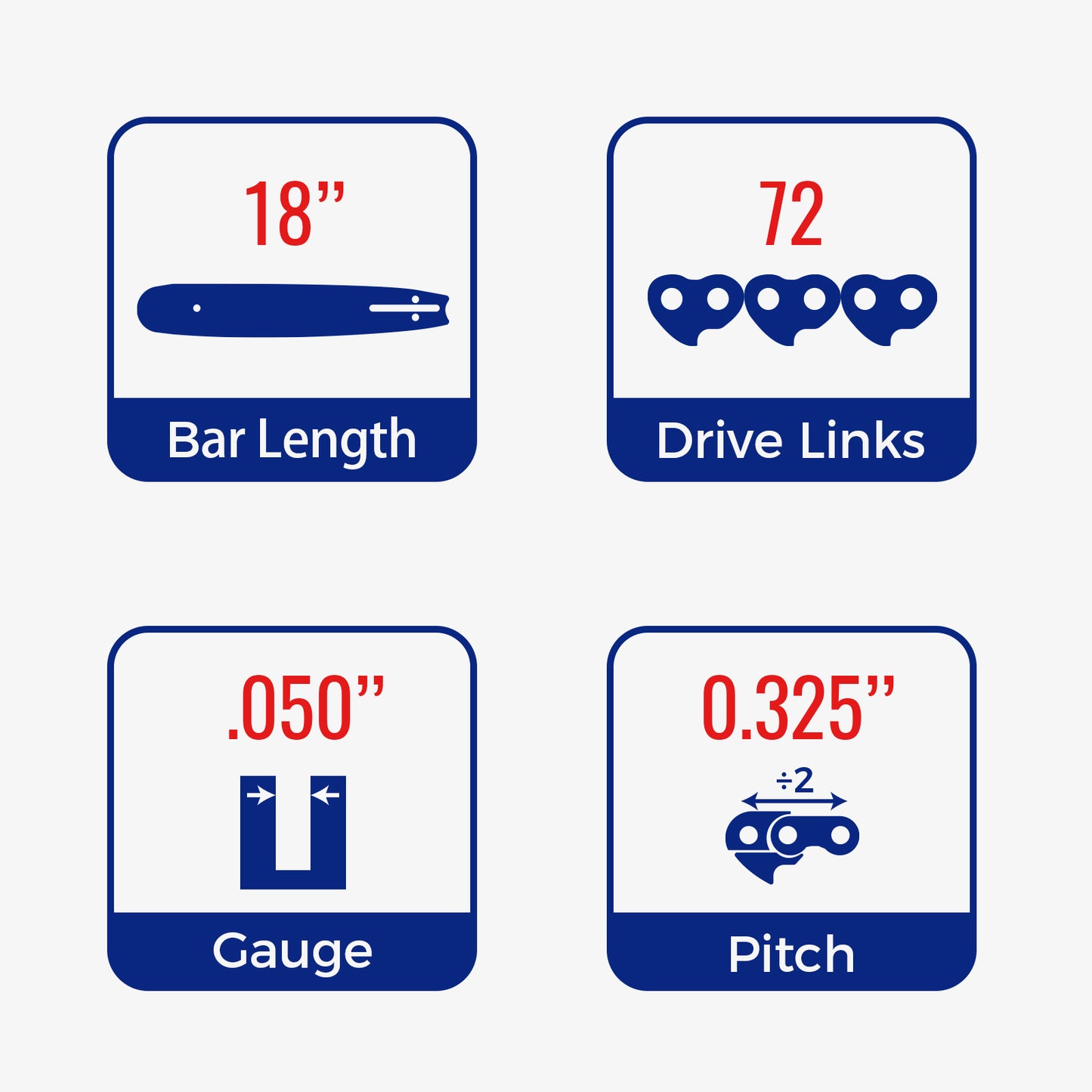 Chainsaw Chain Clearance | .325" Pitch .050" Gauge  From 62-78 Drive Links (Fit For 16"- 20" Guide Bar) (3 Pack)