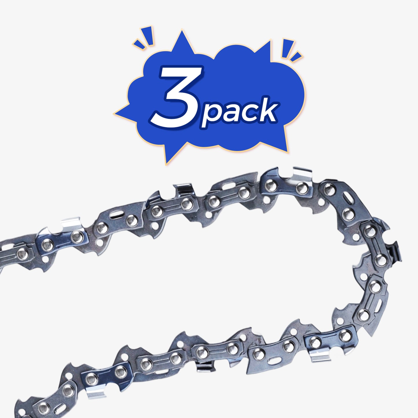 Chainsaw Chain Clearance | 3/8" LP Pitch .043" Gauge  From 33-60 Drive Links (Fit For 8"- 18" Guide Bar) (3 Pack)
